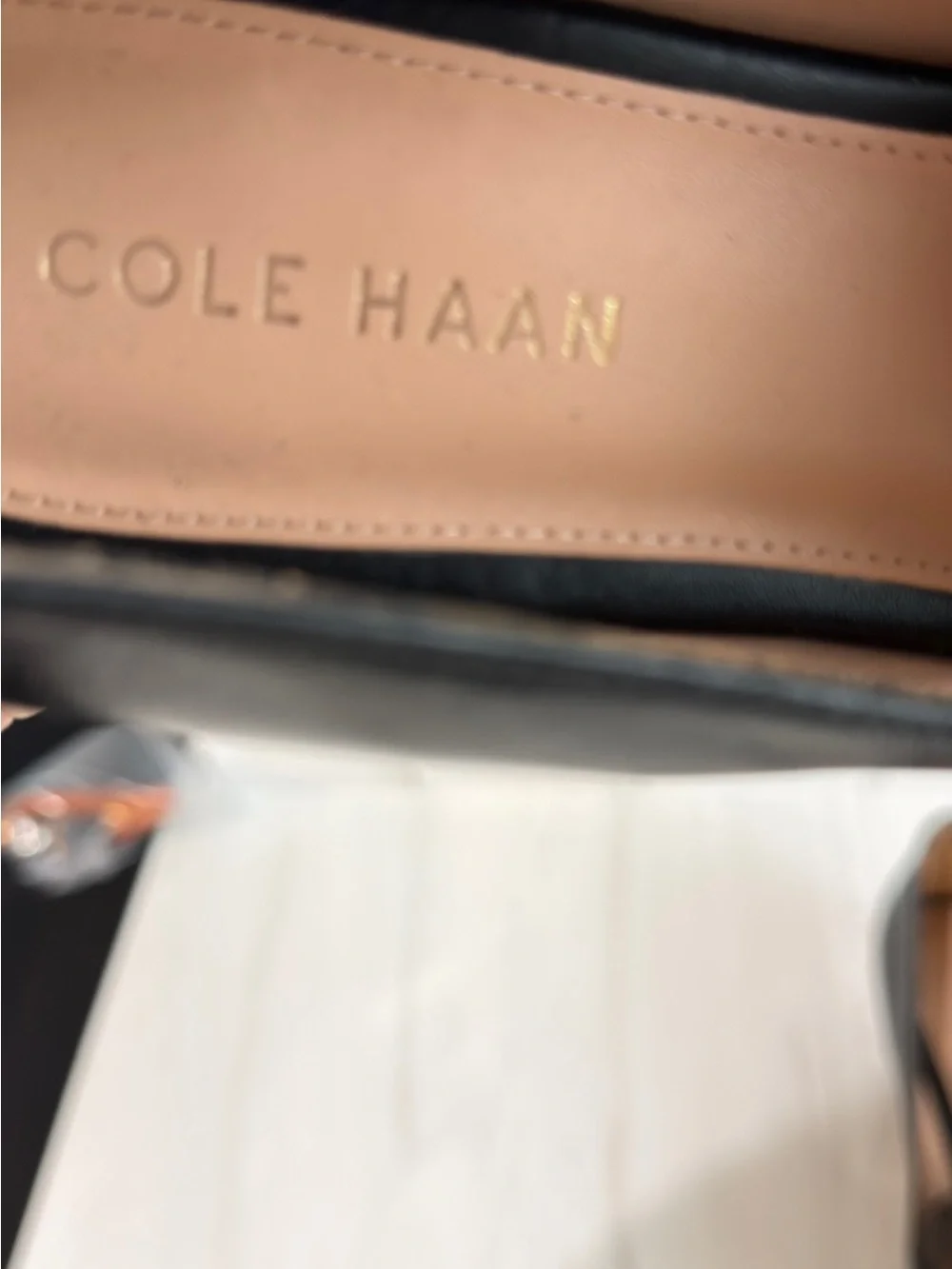 COLE HAAN VALANTINO POINTED TOE LOAFERS BLACK LEATHER SIZE 8 CAREER EASY WEAR
